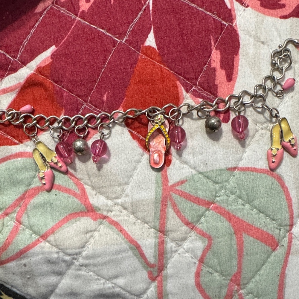 Charming Pink Shoe Charm Bracelet